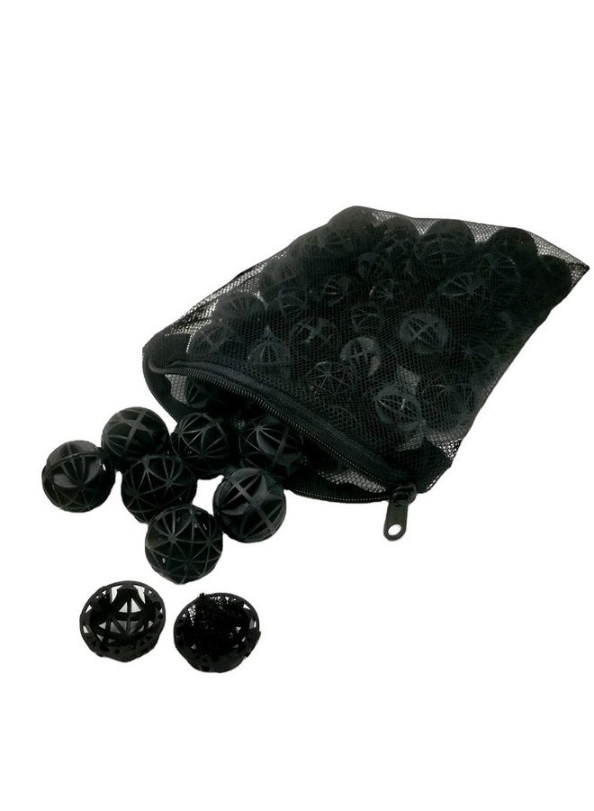 CNZ® 50pcs Black Aquarium Fish Tank Filter Bio-Balls Filtration Media, 1-inch (1-Pack) - Image 1