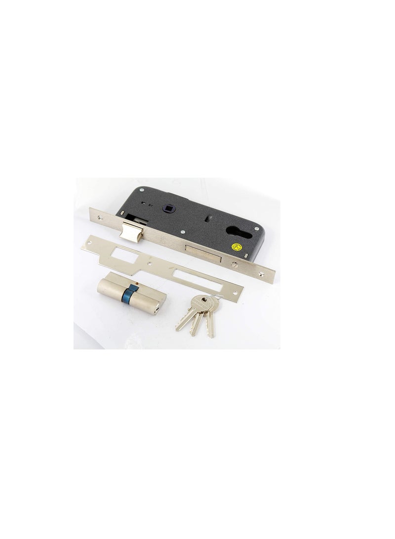 ROBUSTLINE Robustline Door Lockset (Handle and Lockbody) | 85MM Centre to Centre | Blackish Silver  - Image 3