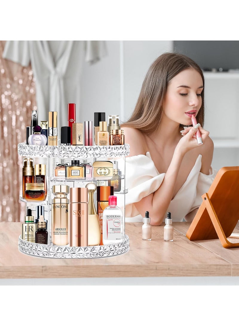 منظم مكياج اكليرك دوار 360 درجة  متعدد الوظائف لتخزين مستحضرات التجميل - Image 1