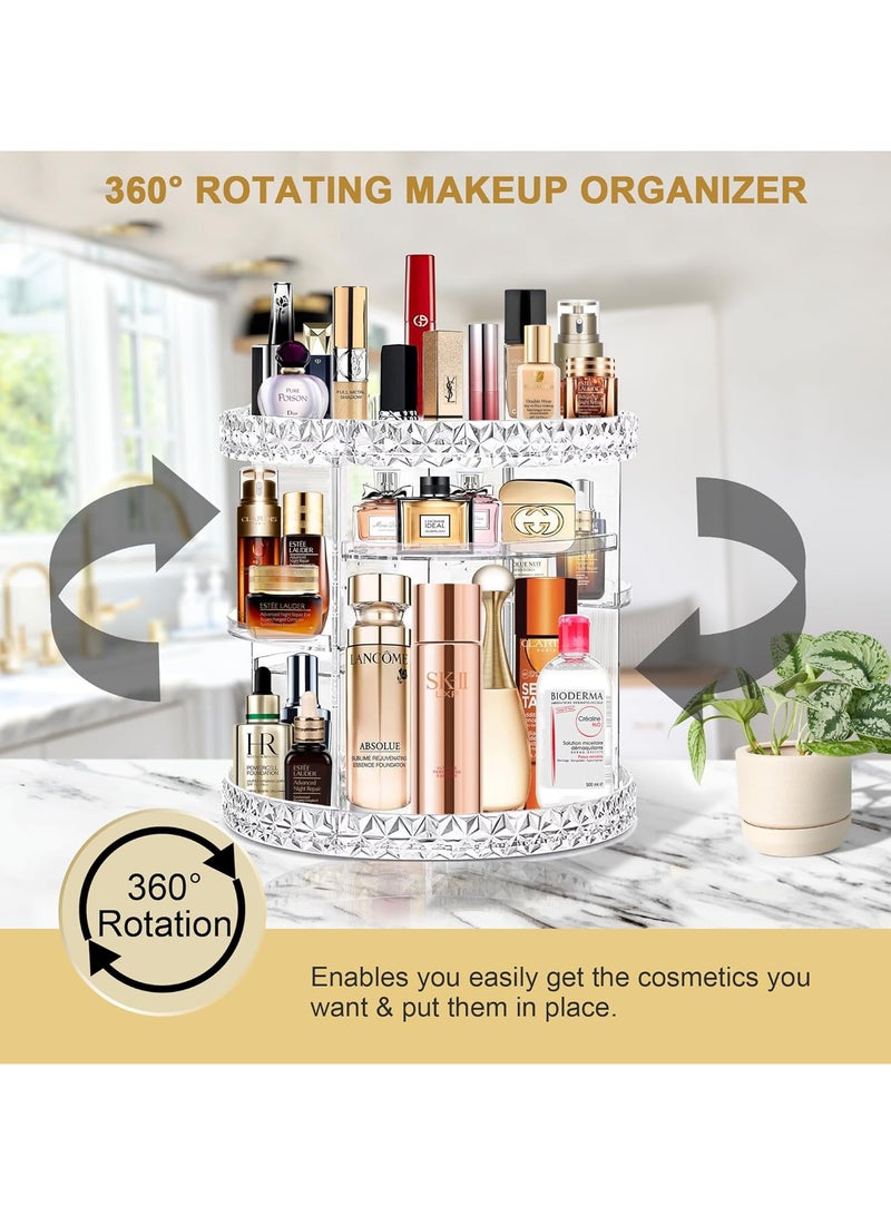 منظم مكياج اكليرك دوار 360 درجة  متعدد الوظائف لتخزين مستحضرات التجميل - Image 4