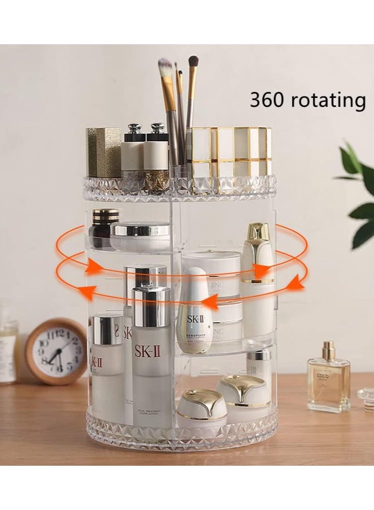 منظم مكياج اكليرك دوار 360 درجة  متعدد الوظائف لتخزين مستحضرات التجميل - Image 5