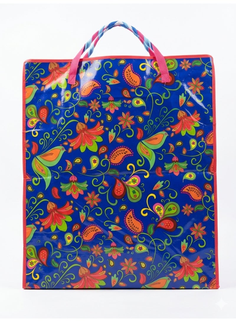 Extra Large Storage Bags for Clothes and Blankets Heavy Duty Foldable Organizer with Zipper Breathable Fabric Moisture Proof Dustproof Storage Solution for Bedding Comforters Pillows Closet Wardrobe Organization Multipurpose Storage Bag Random Printed Design May Vary from Images Displayed - Image 1