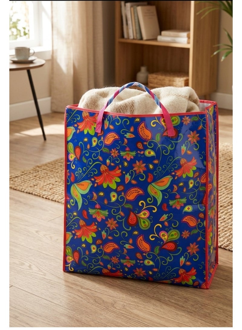 Extra Large Storage Bags for Clothes and Blankets Heavy Duty Foldable Organizer with Zipper Breathable Fabric Moisture Proof Dustproof Storage Solution for Bedding Comforters Pillows Closet Wardrobe Organization Multipurpose Storage Bag Random Printed Design May Vary from Images Displayed - Image 2