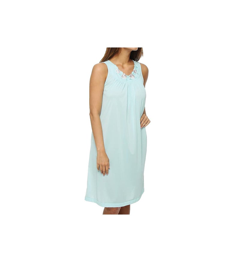 Shadowline womens Plus Size Petals40" Sleeveless Waltz nightgowns, Sea Foam, 2X US - Image 1