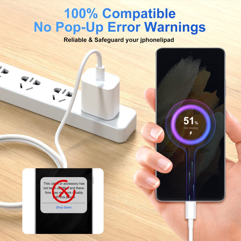 Durcord 100W USB C to USB C Cable 2-Pack 10ft, Upgraded Fast Charging USB Type C to Type C Cable, USB-C Cord Phone Charger Compatible with iPhone 16/15/Samsung/Android/Phone/Pad/Macbook/Pro/Plus/Max etc. - Image 5