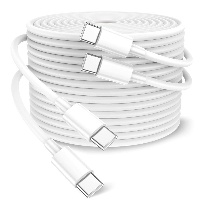 Durcord 100W USB C to USB C Cable 2-Pack 10ft, Upgraded Fast Charging USB Type C to Type C Cable, USB-C Cord Phone Charger Compatible with iPhone 16/15/Samsung/Android/Phone/Pad/Macbook/Pro/Plus/Max etc. - Image 1