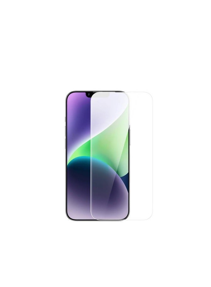 بيسوس واقي شاشة من الزجاج المقوى لحماية الخصوصية من OS-Baseus Sapphire Series (مع فلتر غبار) لجهاز iP 13 Pro Max/14 Plus، شفاف (عبوة من قطعة واحدة، مع مجموعة تنظيف وأداة تثبيت مقاومة للغبار) - Image 2