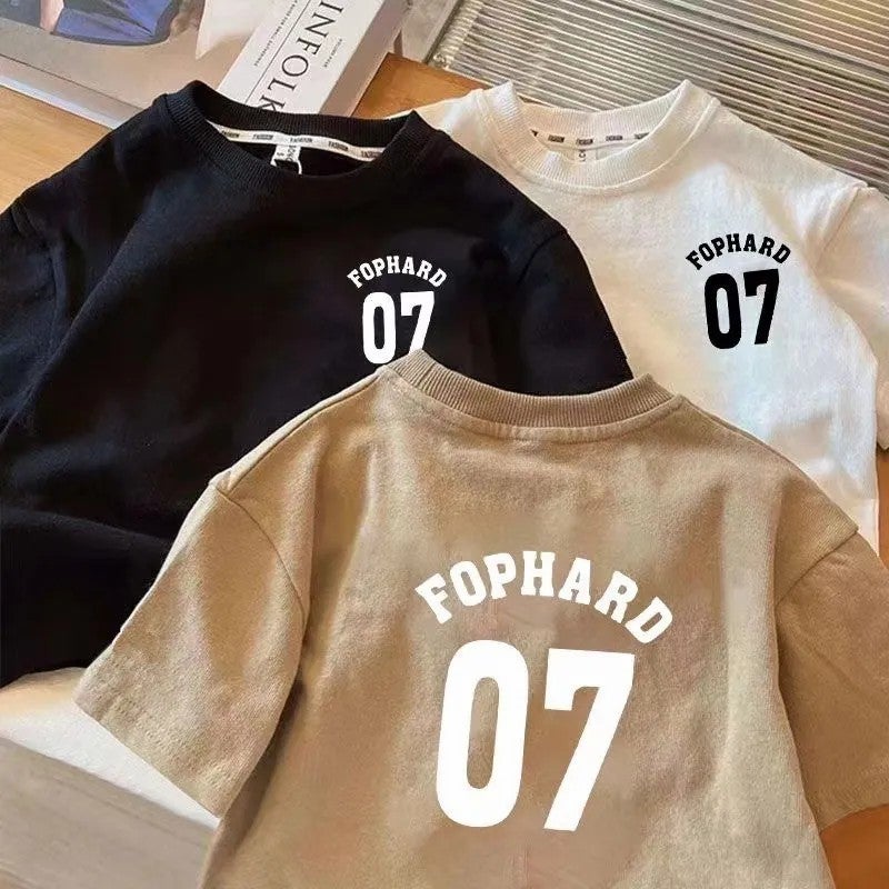 Short-Sleeved Pure Cotton T-Shirt 2026 New Style Letter Print Summer Children'S Clothing For Boys And Girls Korean Style Top T-Shirt Base Shirt - Image 5