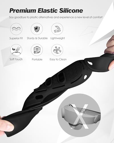 SUPERUS Silicone Head Strap & Protector Cover for Meta/Oculus Quest 3 Accessories - Latest All-in-One Design, Adjustable Lightweight Elite Strap Replacement Compatible with Meta/Oculus Quest 3 - Image 4