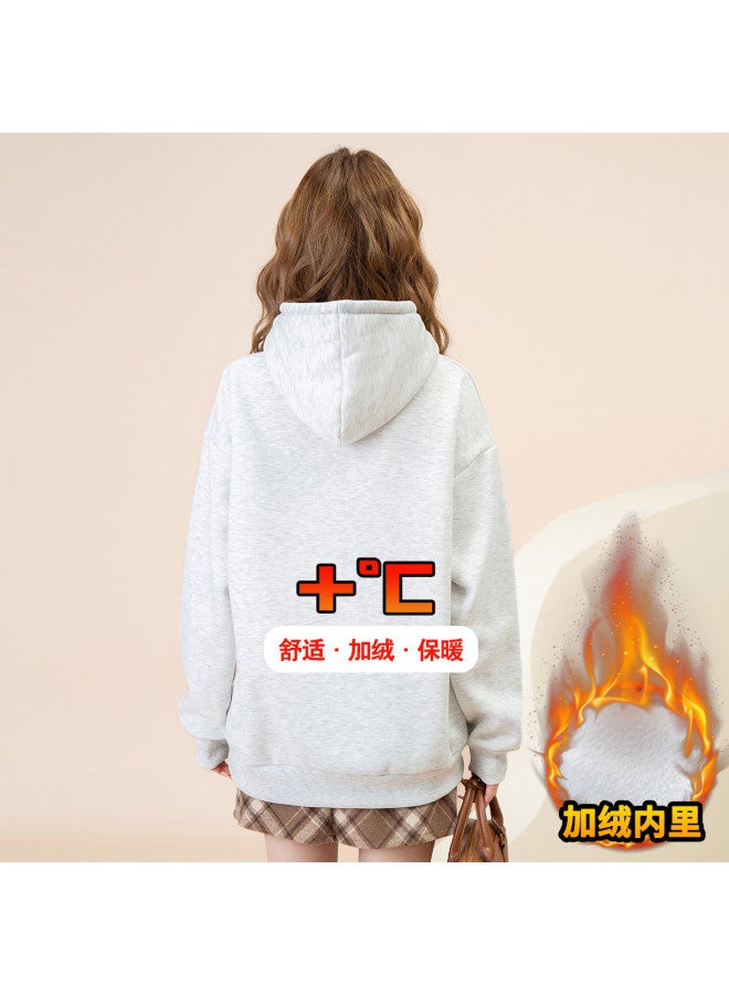 Baleno 2025 Korean Style Versatile Casual Women'S Hoodie Spring Festival Blessing Print Fleece-Lined Big Pocket Coat - Image 3
