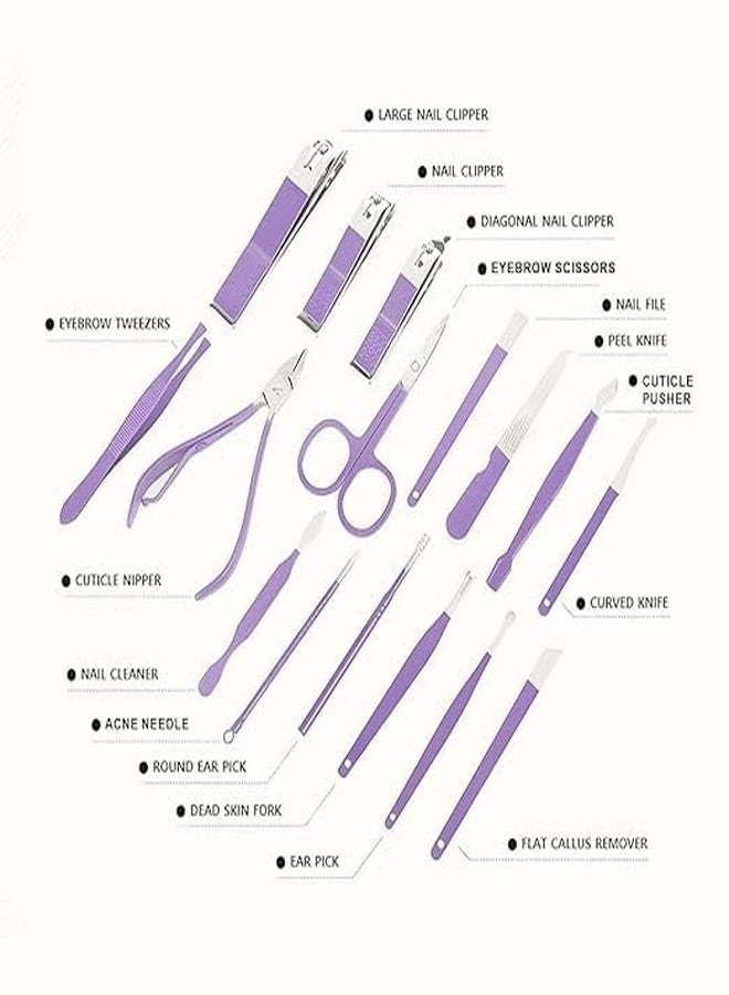 Redvant 12 in 1 Manicure set Professional Black Stainless Steel Nail Clipper Kit Finger Plier Nails art Pedicure Toe Nail Tools Set (16 in 1 Manicure kit) - Image 3