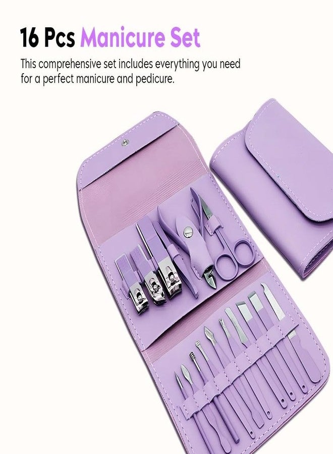 Redvant 12 in 1 Manicure set Professional Black Stainless Steel Nail Clipper Kit Finger Plier Nails art Pedicure Toe Nail Tools Set (16 in 1 Manicure kit) - Image 2