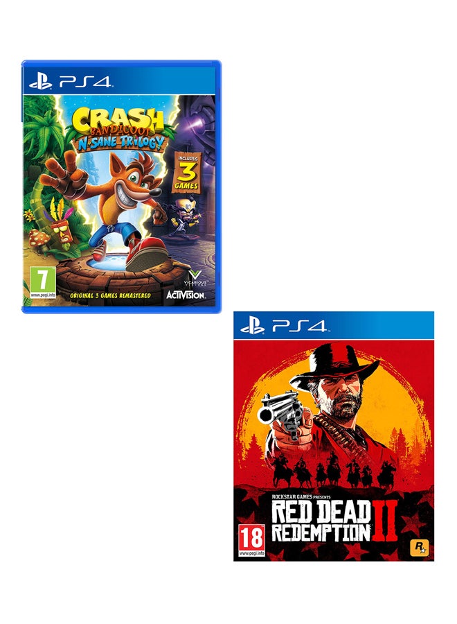 أكتيفجن لجهاز بلايستيشن 4 - Crash Bandicoot N. Sane Trilogy + Red Dead Redemption 2 لعبتا الفيديو - playstation_4_ps4 - Image 1
