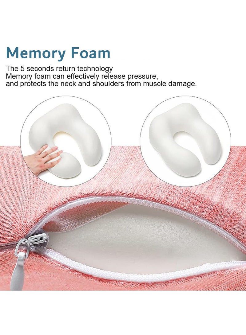 Arabest Travel Pillow 100% Memory Foam Pillow, U Shape Head Pillow with Eye Mask Ear Plug Portable Storage Bag, Shoulder Pain Relief Soft Pillow for Travel Use - Image 4