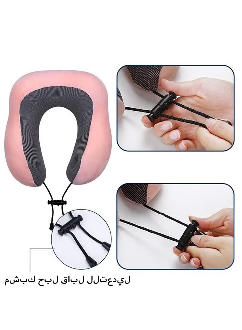 Arabest Travel Pillow 100% Memory Foam Pillow, U Shape Head Pillow with Eye Mask Ear Plug Portable Storage Bag, Shoulder Pain Relief Soft Pillow for Travel Use - Image 5