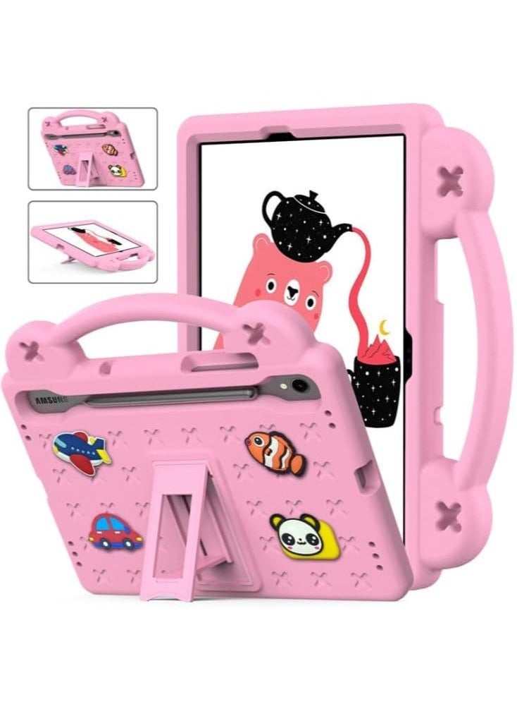 Kids Case Compatible with Samsung Galaxy Tab S9 FE 11 inch 2023 SM-X510/SM-X516, Heavy Duty EVA Foam Shockproof Cover Kids Proof Case with Stand (BBX-Pink)