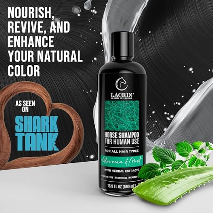 Aloe Vera and Mint Horse Shampoo for Human Use – As Seen on Shark Tank – Gentle, Hydrating, Paraben-Free, Sensitive Scalp Shampoo for Hair Growth & Strengthening, 16.9 Fl Oz, 1-Pack - Image 3