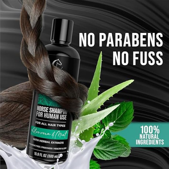 Aloe Vera and Mint Horse Shampoo for Human Use – As Seen on Shark Tank – Gentle, Hydrating, Paraben-Free, Sensitive Scalp Shampoo for Hair Growth & Strengthening, 16.9 Fl Oz, 1-Pack - Image 5