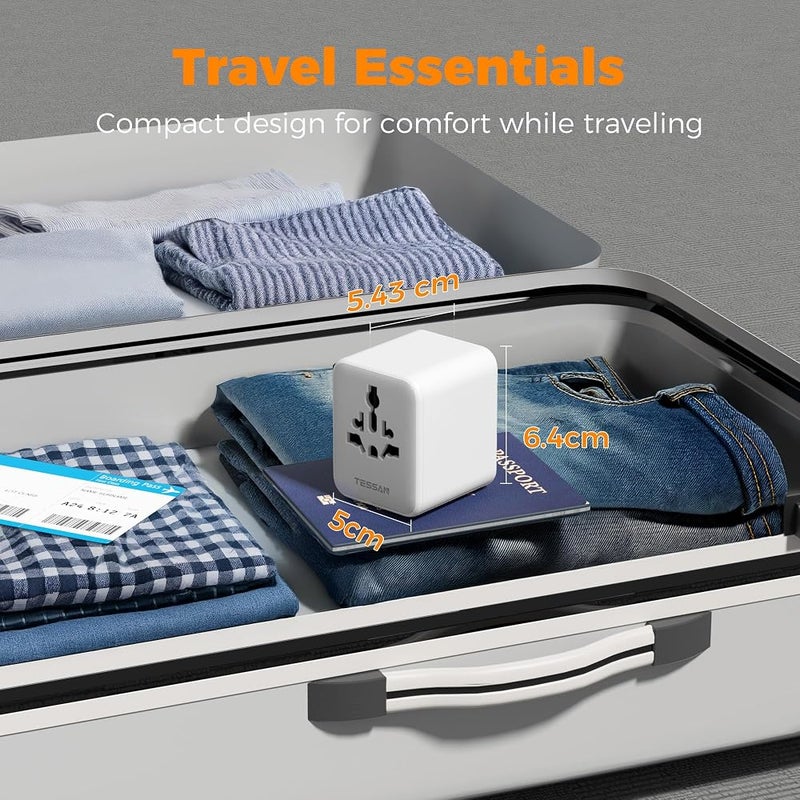 TESSAN Universal Travel Adapter Worldwide with 2 USB C and 2 USB A Ports - Image 5