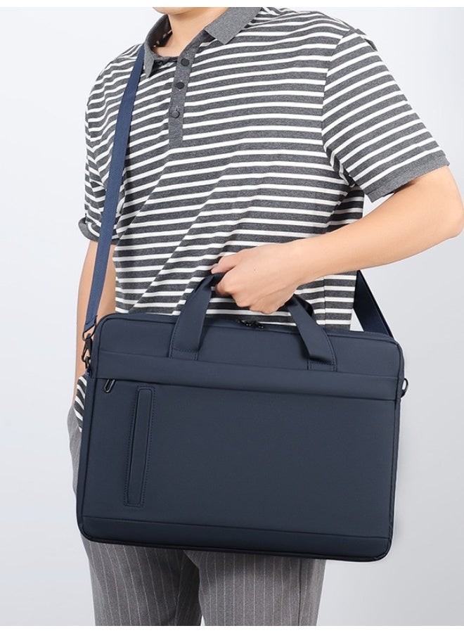 Nadrab 15.6-inch laptop bag, lightweight laptop bag, business travel handbag, waterproof shoulder bag, unisex office bag (blue) - Image 2