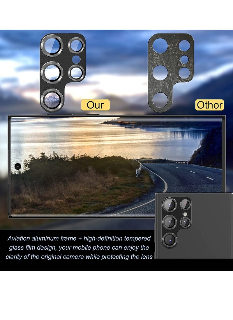 Raxoom 2-Pack for Samsung Galaxy S22 Ultra 5G Lens Protector, Premium Tempered Glass Glitter Diamond Metal Camera Lens Protector - Image 4