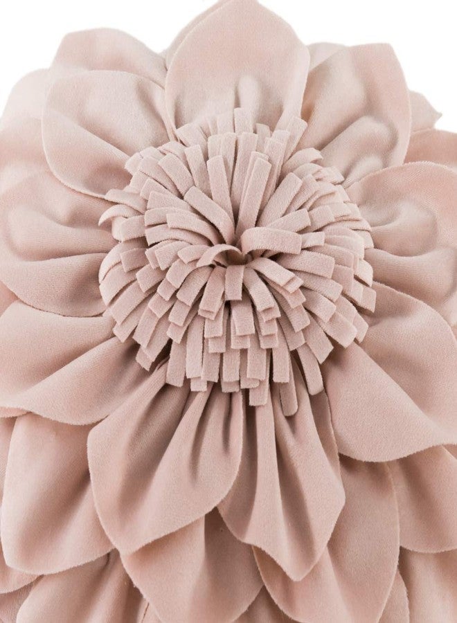 OiseauVoler Decorative Throw Pillow 3D Flower Round Pillow Accent Handmade Cushion with Insert for Couch Bed Home Decor 12 Inch Rose Gold - Image 3