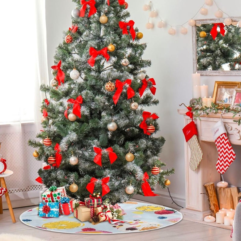 Kigai Fruit Ice Cream Christmas Tree Skirt Modern Tree Skirt for Home Holiday Xmas Decor 36inch - Image 4