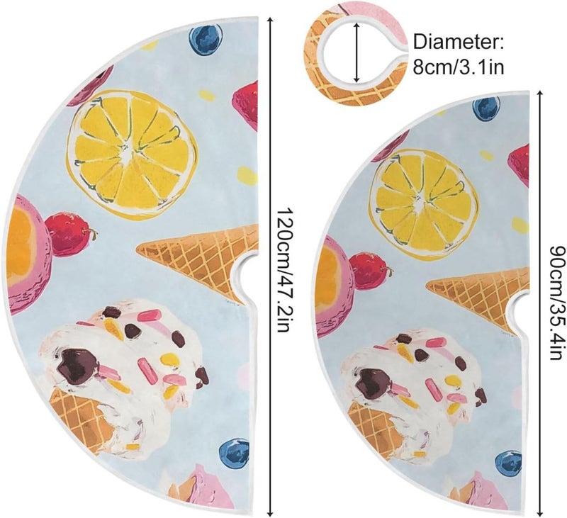 Kigai Fruit Ice Cream Christmas Tree Skirt Modern Tree Skirt for Home Holiday Xmas Decor 36inch - Image 3