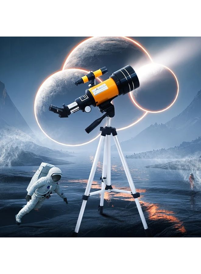 White 70mm Aperture 300mm Astronomical Refractor Telescope 150X Magnification Tripod 3 Eyepieces Portable Travel Scope for Beginners - Image 2