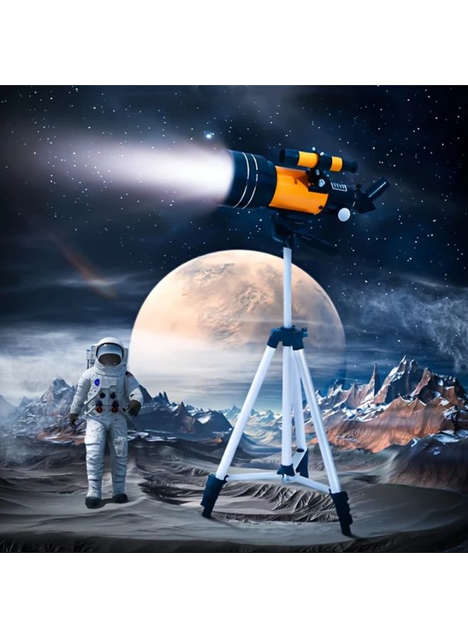White 70mm Aperture 300mm Astronomical Refractor Telescope 150X Magnification Tripod 3 Eyepieces Portable Travel Scope for Beginners - Image 4