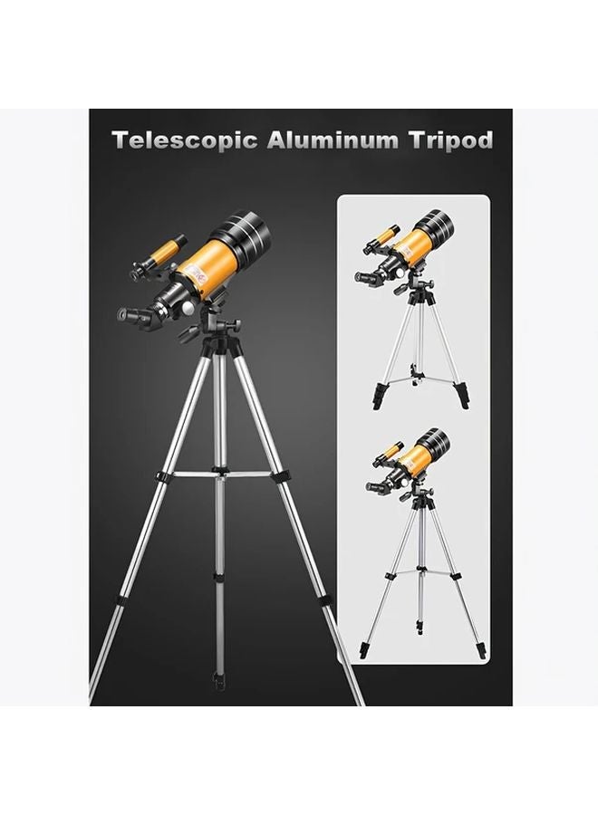 White 70mm Aperture 300mm Astronomical Refractor Telescope 150X Magnification Tripod 3 Eyepieces Portable Travel Scope for Beginners - Image 5