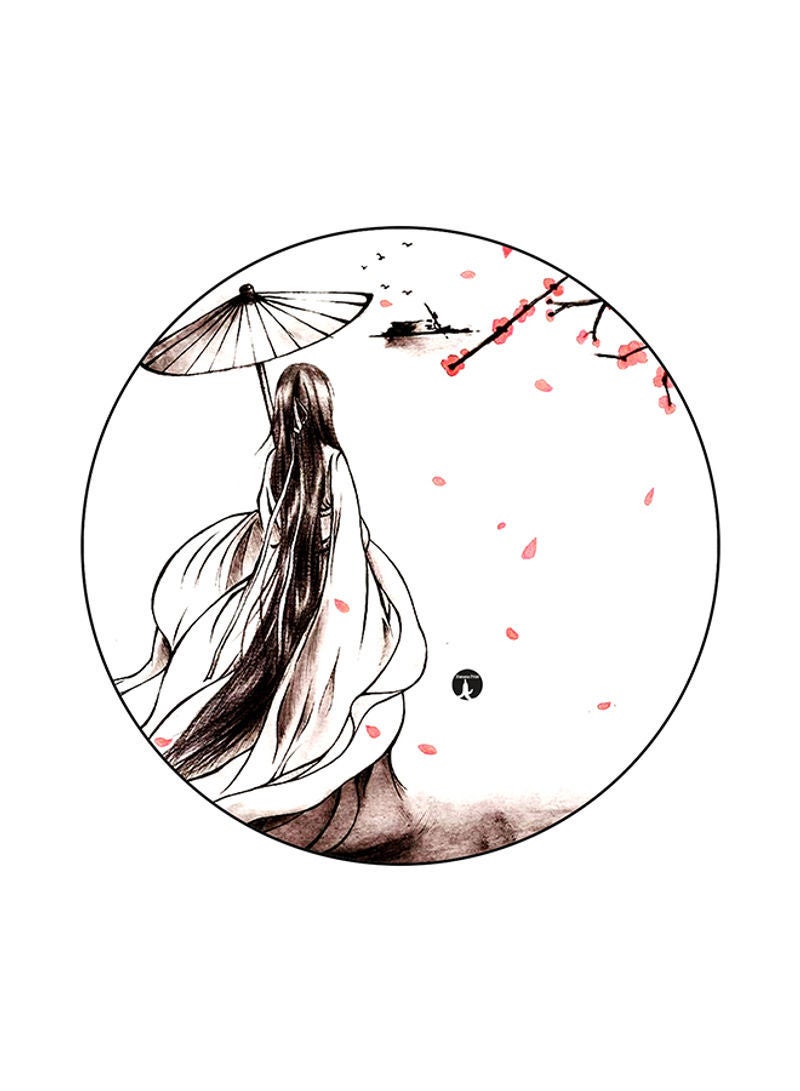 RKN A Girl Printed Mouse Pad White