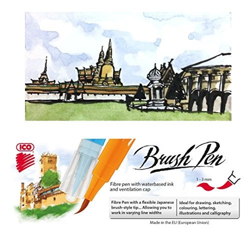 ICO Brushpen - Wallet of 24 Assorted Colours - Image 3