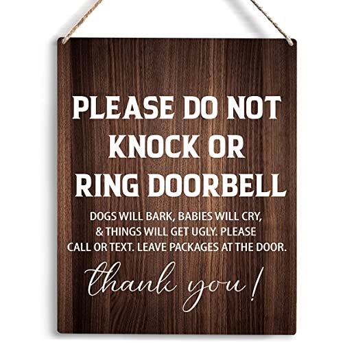 YCYD No Soliciting Sign - Wooden Hanging Sign for Home - 10x8 Inches - Image 1