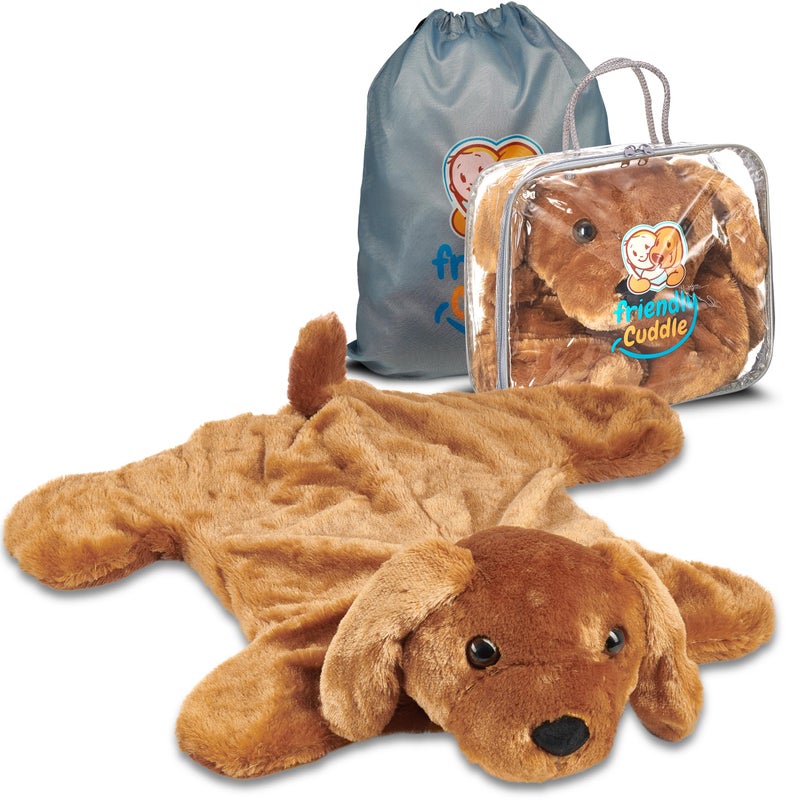 FRIENDLY CUDDLE Weighted Lap Blanket for Kids  Adults  Molly Weighted Blanket  ASD Sensory Processing Weighted Stuffed Animals Dog Toy  Microwavable Weighted Lap Pad for Kids 5 Lbs