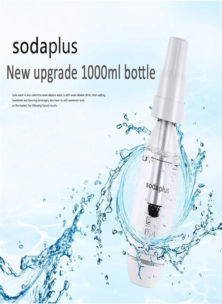 Generic - Soda Water Maker Stainless Steel Sparkling Water Machine for Home Carbonation Machine with BPA Free PET 1L Carbonation Bottle with 10 CO2 Cylinders (White) - Image 1