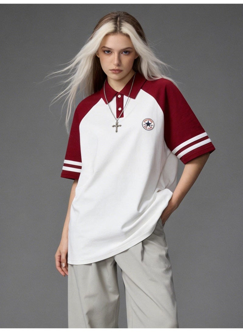 كونفرس CONVERSE الكلاسيكية | أكاديمية لون الرياح Polo قميص قصير الأكمام الذكور والنساء نفس النوع التنفس البارد الأدوات - Image 1