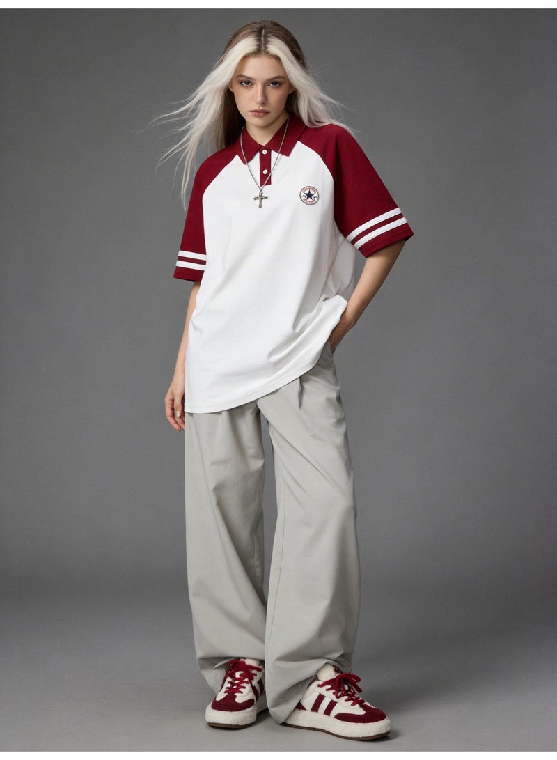 كونفرس CONVERSE الكلاسيكية | أكاديمية لون الرياح Polo قميص قصير الأكمام الذكور والنساء نفس النوع التنفس البارد الأدوات - Image 2