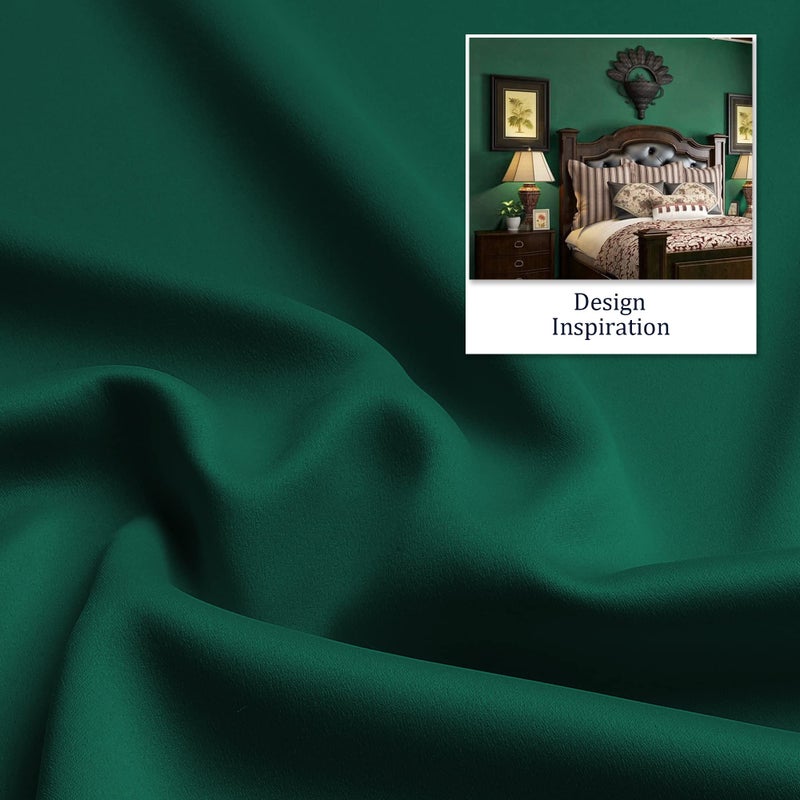 DUALIFE Hunter ستائر التعتيم الخضراء لغرفة النوم بطول 72 بوصة مع جروميت غرفة عازلة للحرارة لوحات ستائر النافذة لغرفة المعيشة 42 × 72 بوصة 2 لوح - Image 4