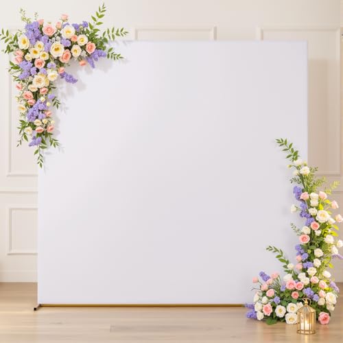 Suppromo 6.6FT x 6.6FT White Square Arch Backdrop Covers Spandex Fitted Wedding Arch Covers Stretchy Backdrop for Baby Shower Birthday Party Bridal Shower Ceremony Photo Photography Background Decorations - Image 4