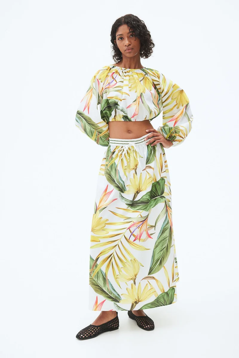 H&M Cropped poplin blouse