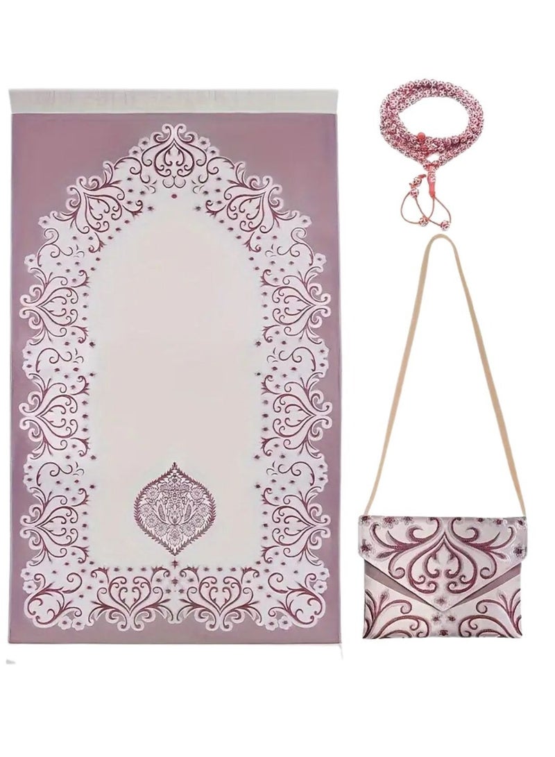 المنزل الذكي سجادة صلاة ذكية للمنزل مع سبحات صلاة وحقيبة تخزين سجادة محمولة للسفر هدية مثالية للرجال والنساء - Image 1