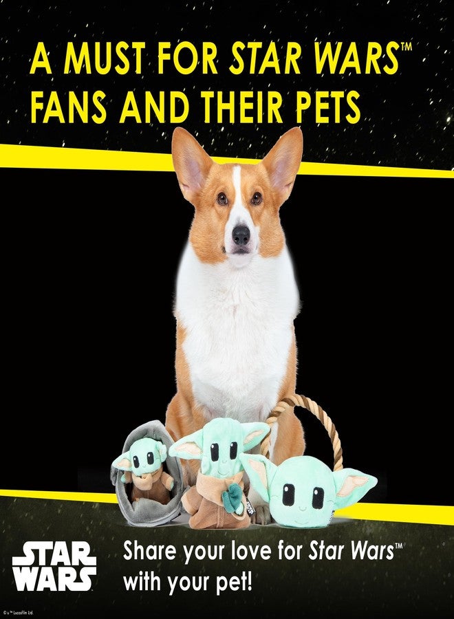 STAR WARS for Pets GROGU 3 Piece Collection - Cradle Plush, Flattie, and Rope Ring Dog Toys - Fabric Squeaky Plushes for All Dogs, Officially Licensed - Image 3