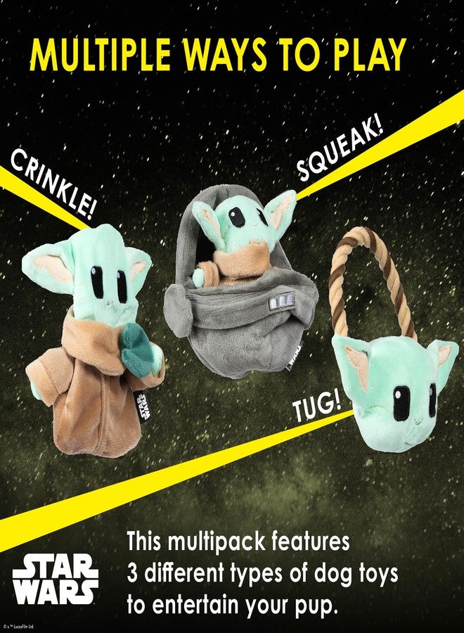 STAR WARS for Pets GROGU 3 Piece Collection - Cradle Plush, Flattie, and Rope Ring Dog Toys - Fabric Squeaky Plushes for All Dogs, Officially Licensed - Image 5