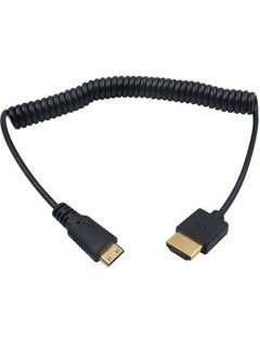 Duttek Mini Hdmi To Hdmi Cable Hdmi To Mini Hdmi Cable Ultrathin Hdmi Male To Mini Hdmi Male Coiled Cable Support 4K Ultra Hd 1080P 3Dfor Projector Monitor Camcorder(Hdmi 2.0) (1.8M 6Ft)  - Image 2