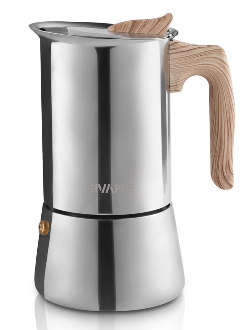Sivaphe Stainless Steel Stovetop Espresso Coffee Maker 6cups Espresso pot 300ml Moka Campaing Coffee Pot Induction Italian Mocha Pot with Stepbystep Instructions1 Cup50ml