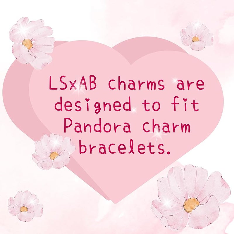 LSxAB Lucky Clover Heart Charm for Bracelets Necklaces Pendants Rose Gold Silver Twotone Lucky Charm Bead gift bead for Women Family Sister Wife - Image 5