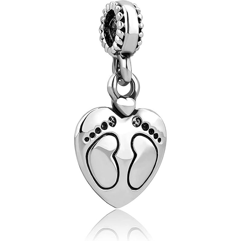 LSxAB Lucky Clover Heart Charm for Bracelets Necklaces Pendants Rose Gold Silver Twotone Lucky Charm Bead gift bead for Women Family Sister Wife - Image 1