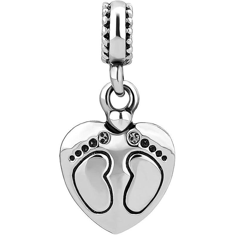 LSxAB Lucky Clover Heart Charm for Bracelets Necklaces Pendants Rose Gold Silver Twotone Lucky Charm Bead gift bead for Women Family Sister Wife - Image 2