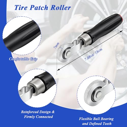 Anglekai 30+3PCS Tire Patch Roller Kit, Tire Repair Tool for Car Grinding, Repair Buffing Wheel/Inner Liner Scraper/ 30PCS Wheel Patches(32/42/ 58mm) - Image 3